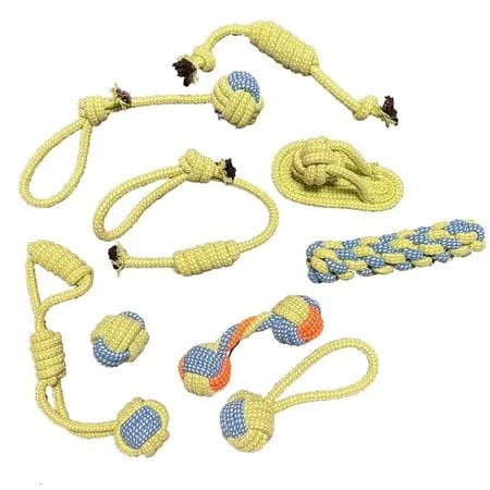 Friendly Pet Dog Rope Toy 9 Piece Set
